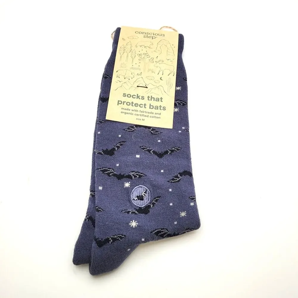 Conscious Step Bat Socks That Protect Bats Halloween NWT Unisex